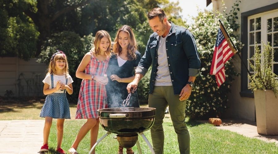 Family in Garden